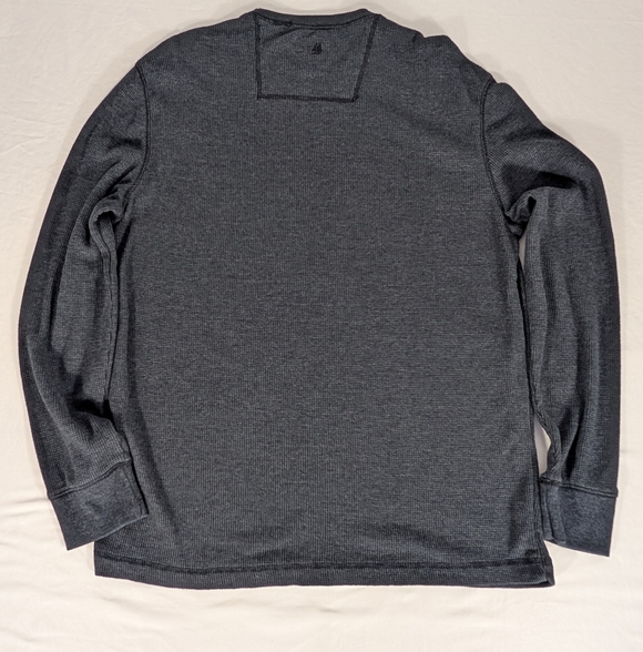 G.H. Bass & Co. Charcoal Long Sleeve Waffle-Knit Thermal Henley Shirt Sized XL - Picture 2 of 8